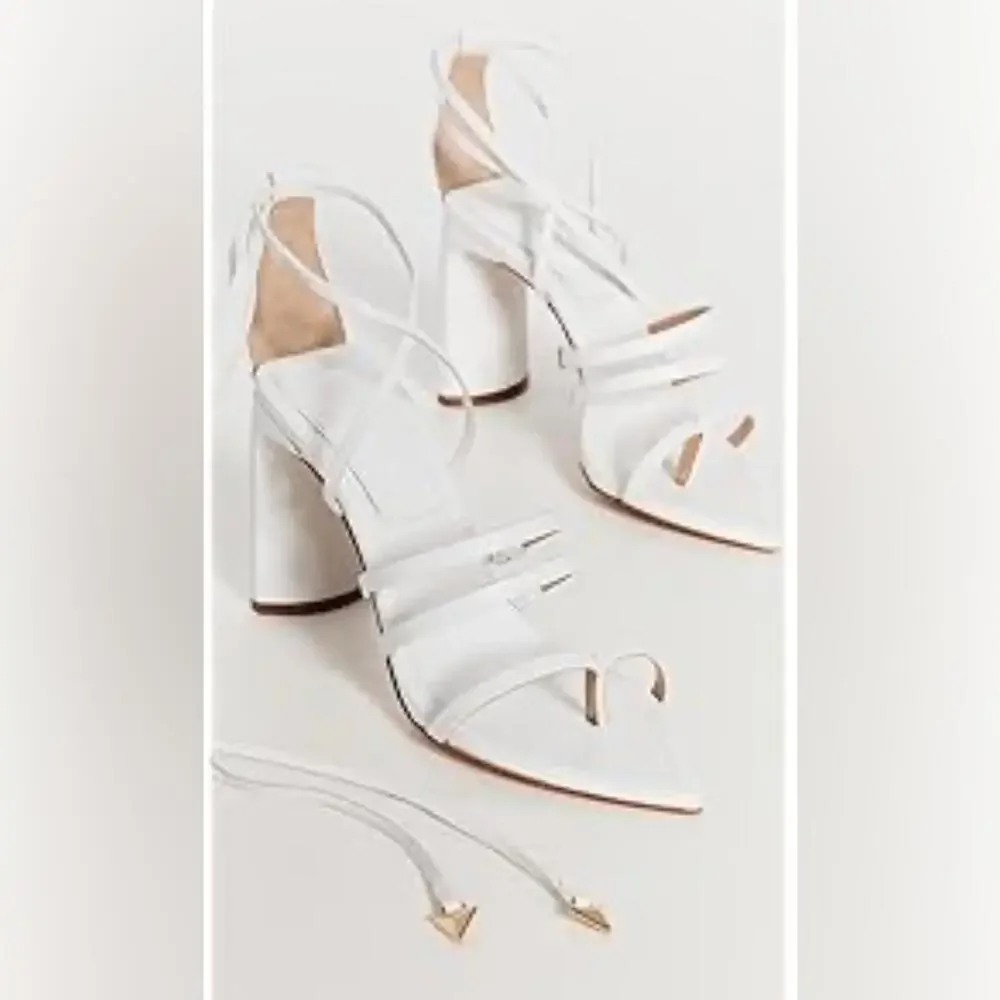 SCHUTZ White Strappy Block Heels - Picture 4 of 6